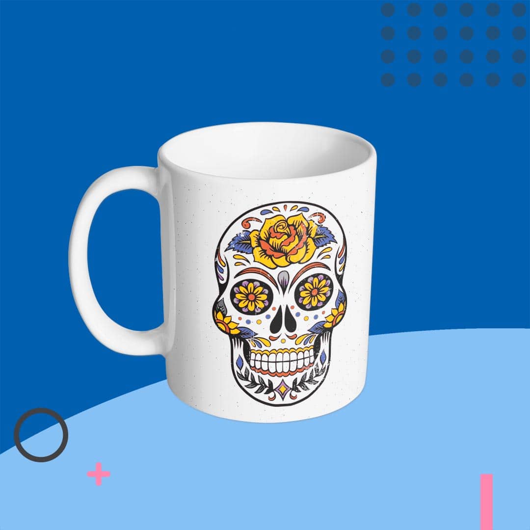 taza con frase Taza Skull