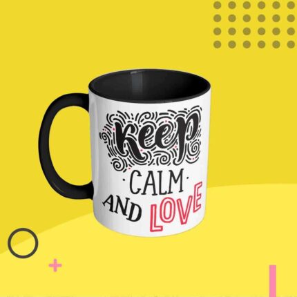 taza con frase Taza Keep calm and love