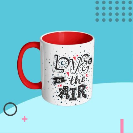 taza con frase Taza Love is in the air